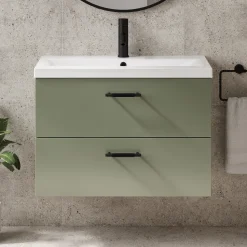 Erin 800mm Wall Mounted 2 Drawer Vanity Unit & Basin