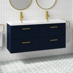 Erin 1200mm Wall Mounted 4 Drawer Vanity Unit & Double Basin