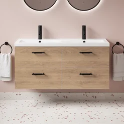 Erin 1200mm Wall Mounted 4 Drawer Vanity Unit & Double Basin