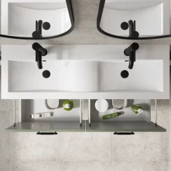 Erin 1200mm Wall Mounted 4 Drawer Vanity Unit & Double Basin