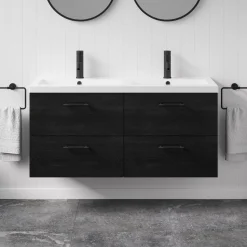 Erin 1200mm Wall Mounted 4 Drawer Vanity Unit & Double Basin