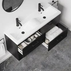 Erin 1200mm Wall Mounted 4 Drawer Vanity Unit & Double Basin