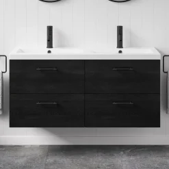 Erin 1200mm Wall Mounted 4 Drawer Vanity Unit & Double Basin