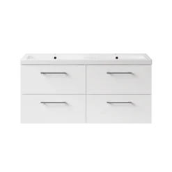 Erin 1200mm Wall Mounted 4 Drawer Vanity Unit & Double Basin