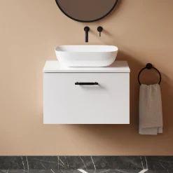 Erin 600mm Wall Mounted 1 Drawer Vanity Unit & Countertop