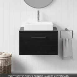 Erin 600mm Wall Mounted 1 Drawer Vanity Unit & Countertop