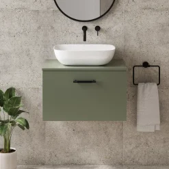 Erin 600mm Wall Mounted 1 Drawer Vanity Unit & Countertop