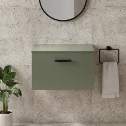 Erin 600mm Wall Mounted 1 Drawer Vanity Unit & Countertop