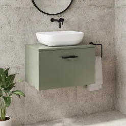 Erin 600mm Wall Mounted 1 Drawer Vanity Unit & Countertop