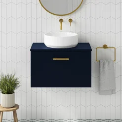 Erin 600mm Wall Mounted 1 Drawer Vanity Unit & Countertop