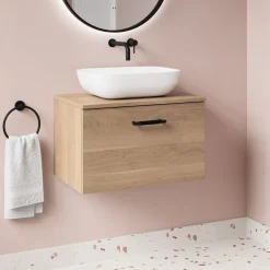 Erin 600mm Wall Mounted 1 Drawer Vanity Unit & Countertop