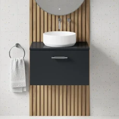 Erin 600mm Wall Mounted 1 Drawer Vanity Unit & Countertop