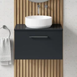 Erin 600mm Wall Mounted 1 Drawer Vanity Unit & Countertop