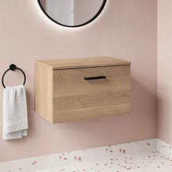 Erin 600mm Wall Mounted 1 Drawer Vanity Unit & Countertop