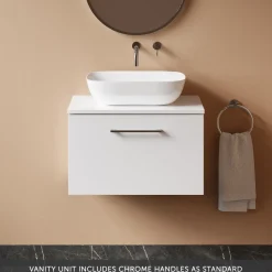 Erin 600mm Wall Mounted 1 Drawer Vanity Unit & Countertop