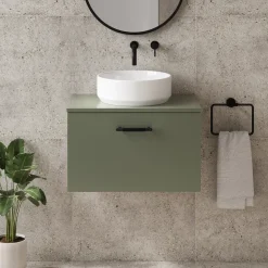 Erin 600mm Wall Mounted 1 Drawer Vanity Unit & Countertop