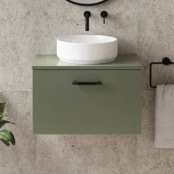 Erin 600mm Wall Mounted 1 Drawer Vanity Unit & Countertop