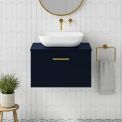 Erin 600mm Wall Mounted 1 Drawer Vanity Unit & Countertop