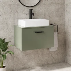 Erin 600mm Wall Mounted 1 Drawer Vanity Unit & Countertop