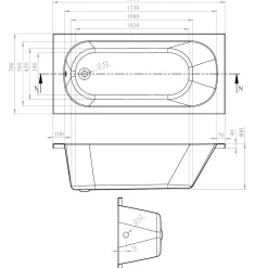 Erin Reinforced Shower Bath Suite with Rimless Toilet