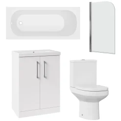 Erin Reinforced Shower Bath Suite with Rimless Toilet