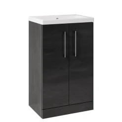 Erin Rimless Toilet & Vanity Unit Bathroom Suite Set with Matt Black Handles