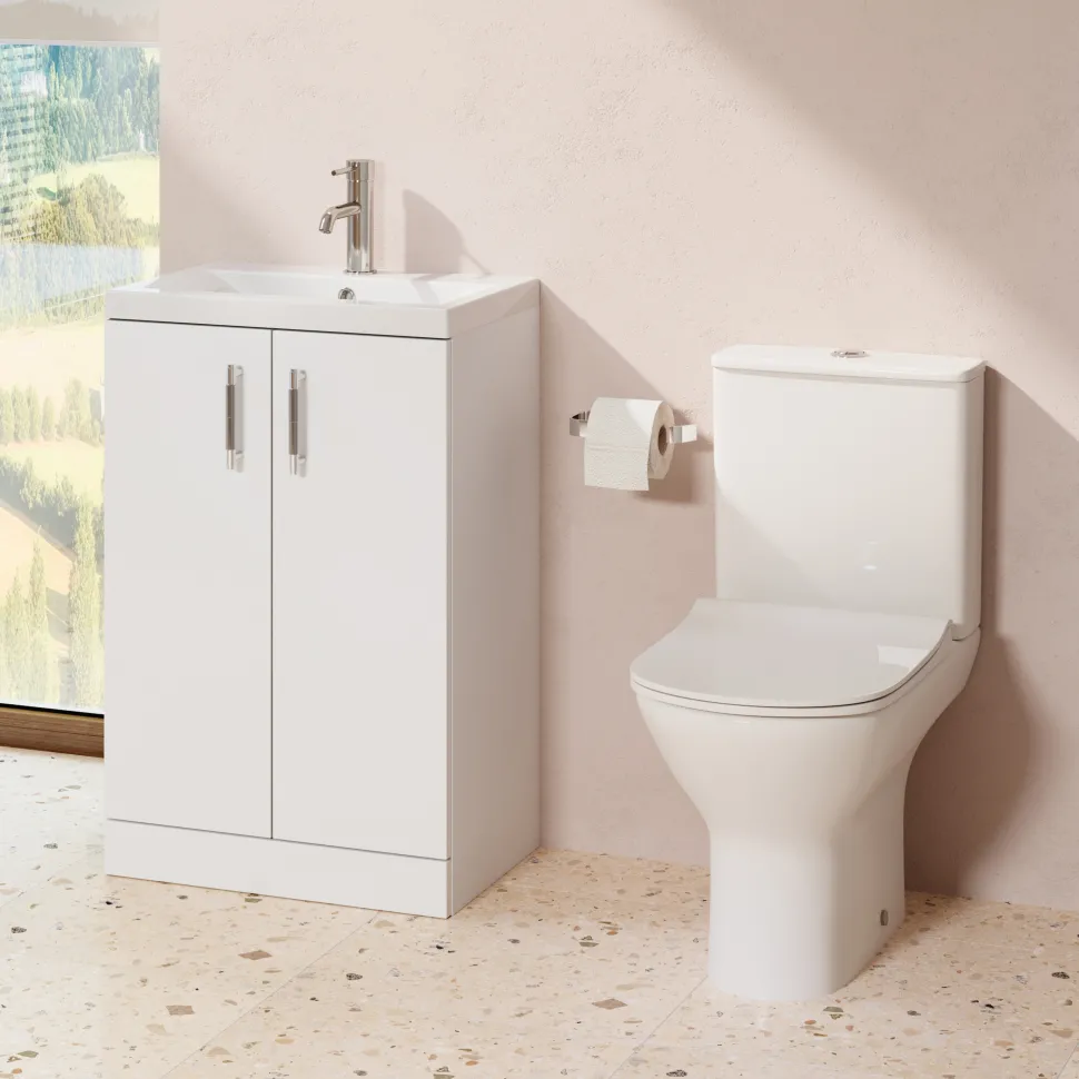 Erin Rimless Toilet & Vanity Unit Bathroom Suite Set