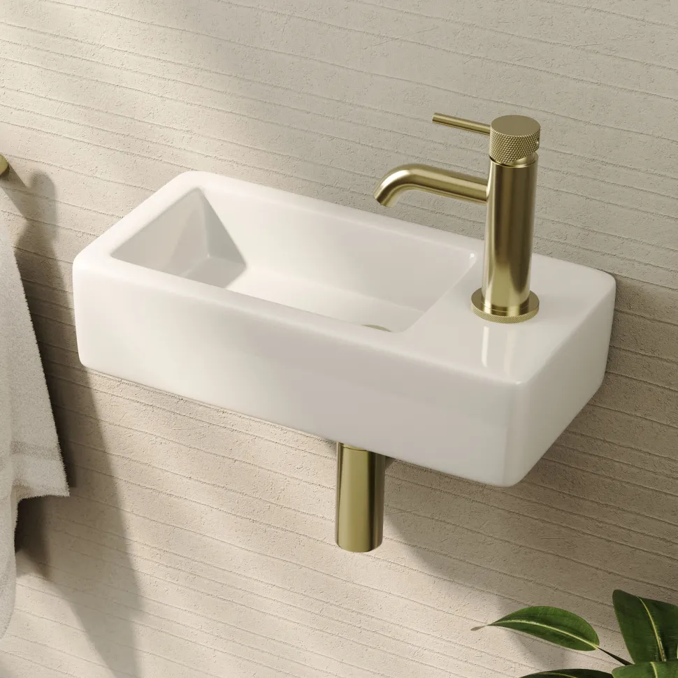 Erin Small Wall Hung Cloakroom Basin - 370 x 180mm