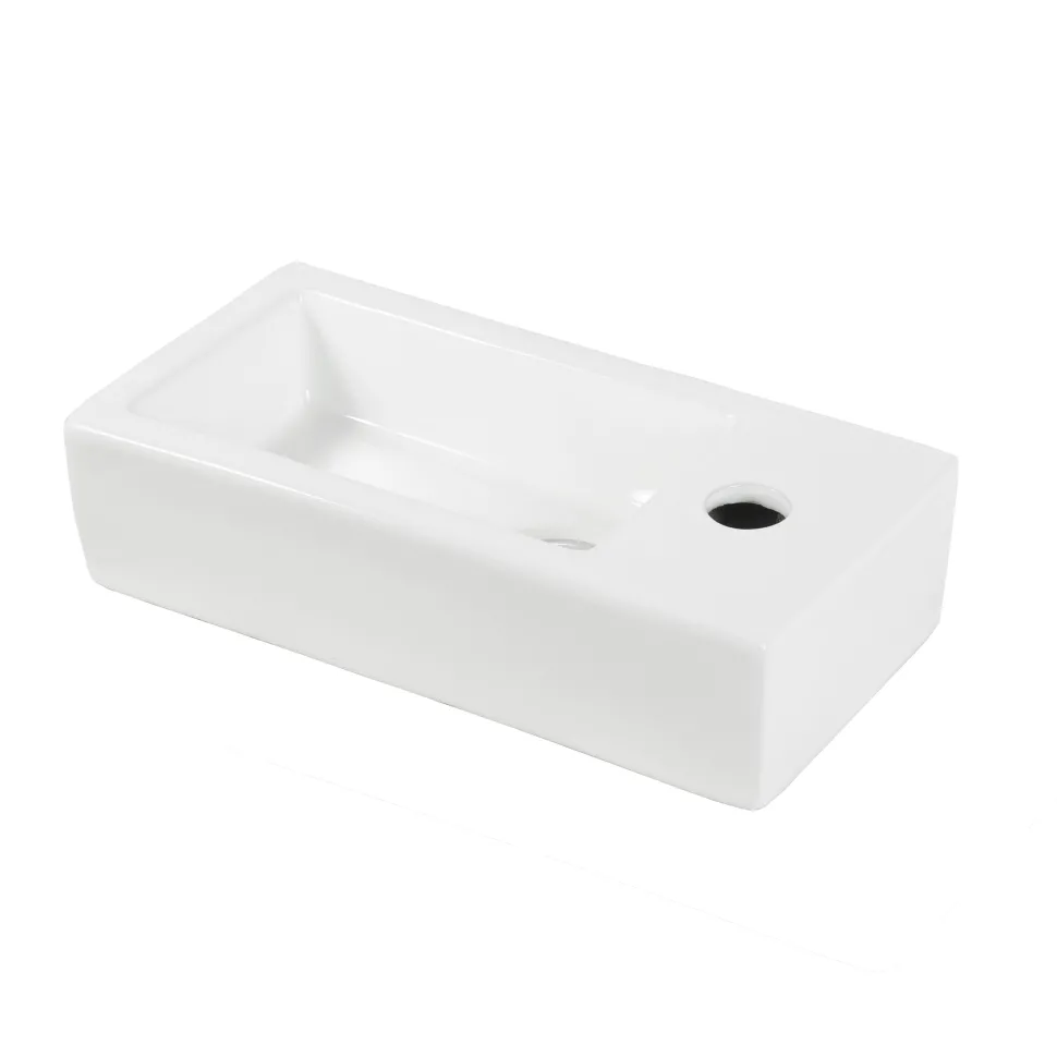 Erin Small Wall Hung Cloakroom Basin - 370 x 180mm