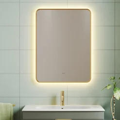 Finn LED Illuminated Framed Mirror with Demister Pad & Colour Change Lights - 600 x 800mm