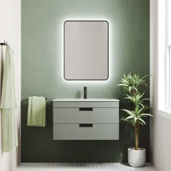 Finn LED Illuminated Framed Mirror with Demister Pad & Colour Change Lights - 600 x 800mm