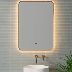 Finn LED Illuminated Framed Mirror with Demister Pad & Colour Change Lights - 500 x 700mm
