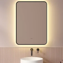 Finn LED Illuminated Framed Mirror with Demister Pad & Colour Change Lights - 500 x 700mm