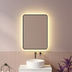 Finn LED Illuminated Framed Mirror with Demister Pad & Colour Change Lights - 500 x 700mm