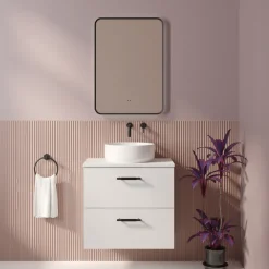Finn LED Illuminated Framed Mirror with Demister Pad & Colour Change Lights - 500 x 700mm