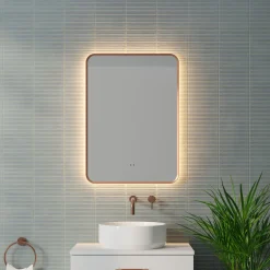 Finn LED Illuminated Framed Mirror with Demister Pad & Colour Change Lights - 500 x 700mm