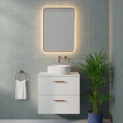 Finn LED Illuminated Framed Mirror with Demister Pad & Colour Change Lights - 500 x 700mm