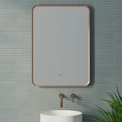 Finn LED Illuminated Framed Mirror with Demister Pad & Colour Change Lights - 500 x 700mm