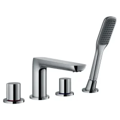 Flova Allore Deck Mounted 4 Hole Bath Shower Mixer with Handset Kit
