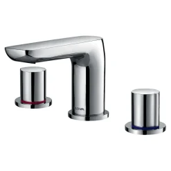Flova Allore 3 Hole Basin Mixer with Clicker Waste