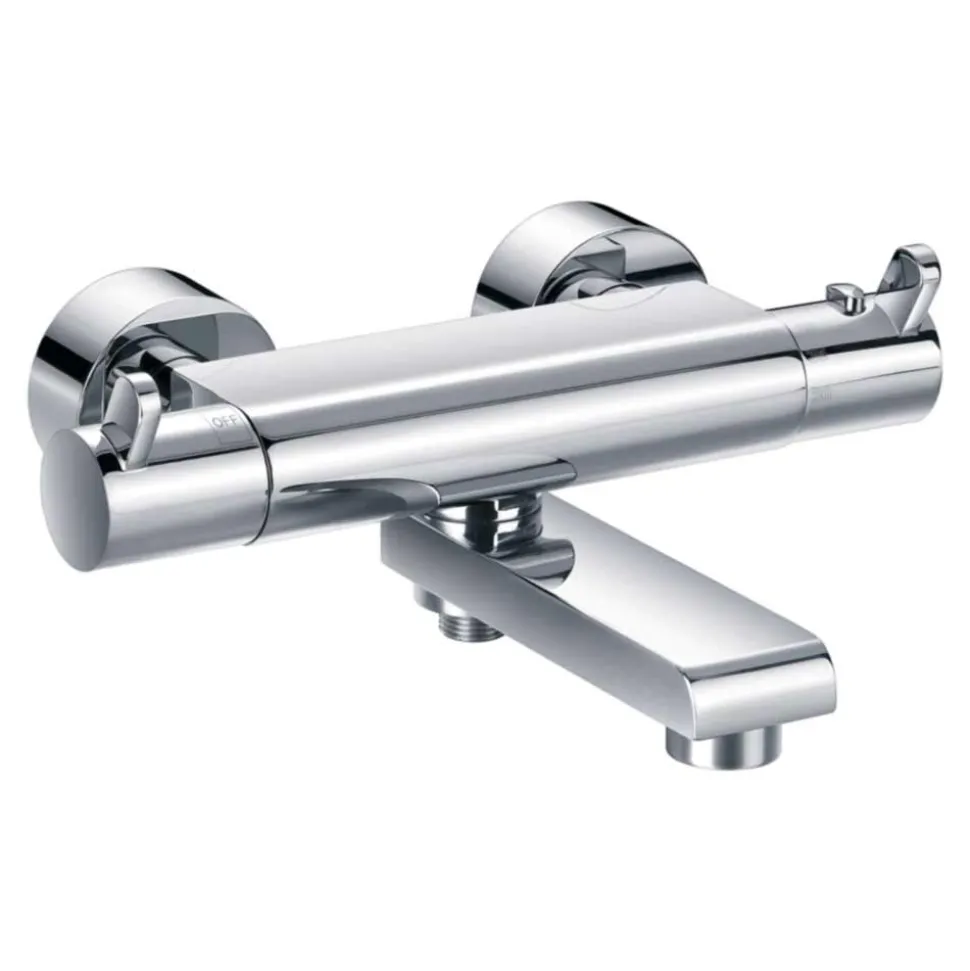 Flova Essence Thermostatic Shower Column with Handset, Overhead Shower & Diverter Bath Spout
