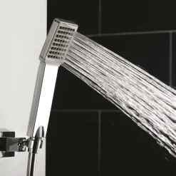 Flova Essence Thermostatic Shower Column with Handset, Overhead Shower & Diverter Bath Spout