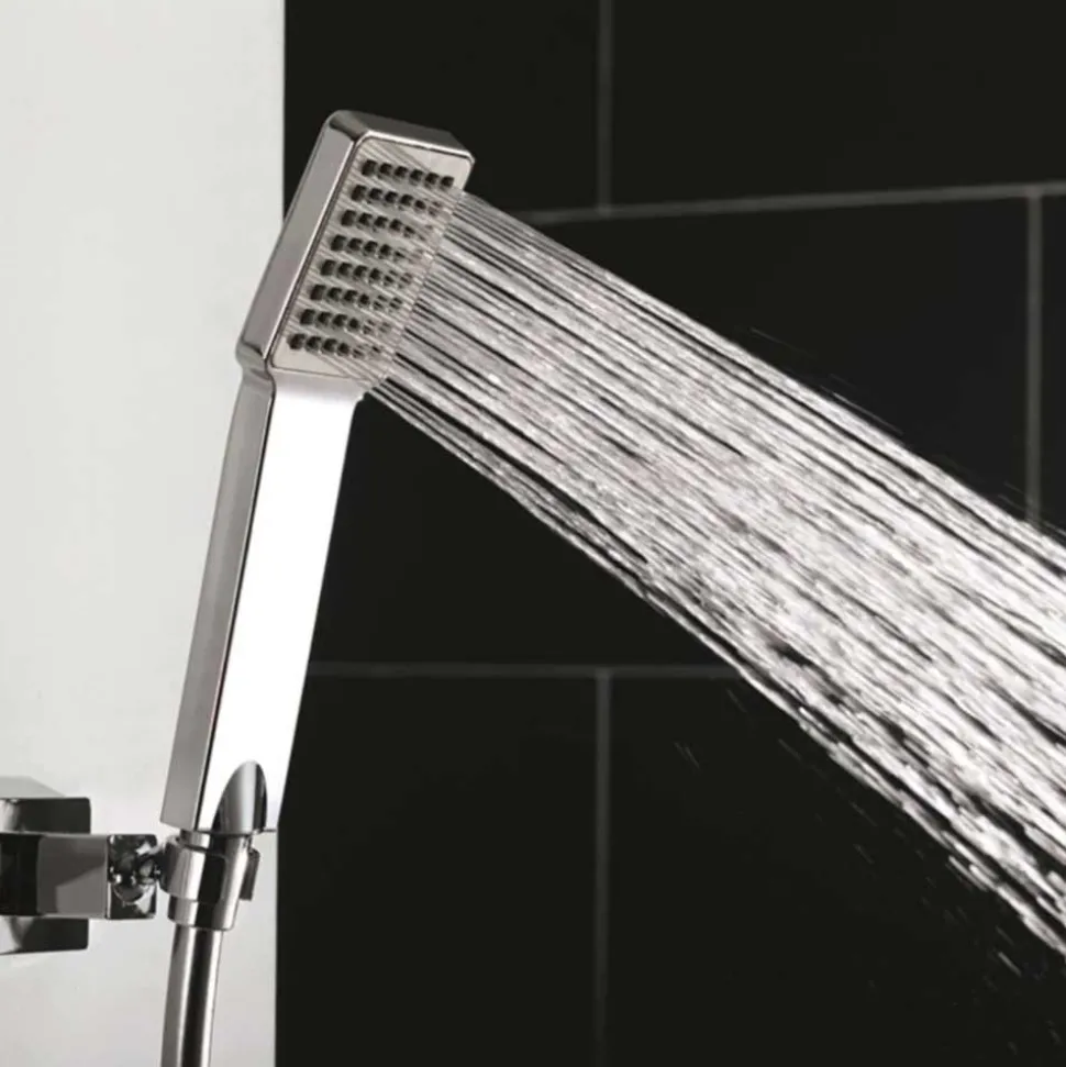 Flova Essence Thermostatic Shower Column with Handset, Overhead Shower & Diverter Bath Spout