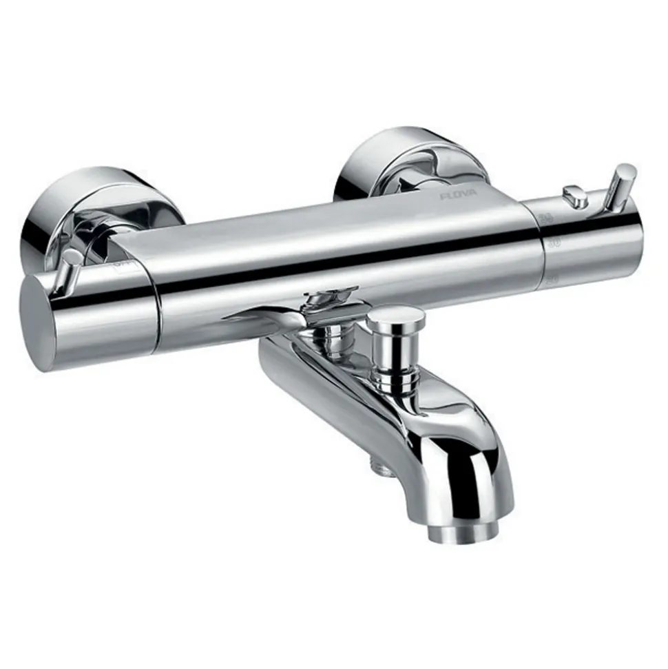 Flova Levo Exposed Thermostatic Wall Mounted Bath Shower Mixer