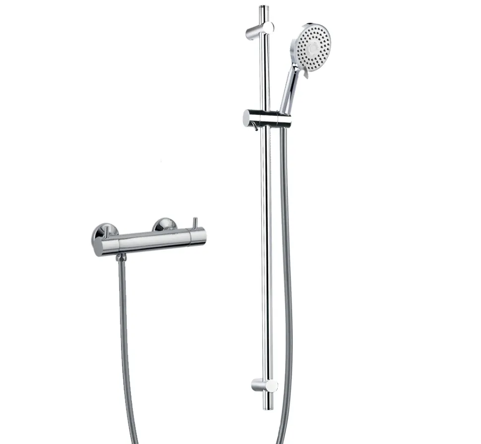 Flova Levo Thermostatic Bar Valve with Slide Rail & Multi-functional Handset