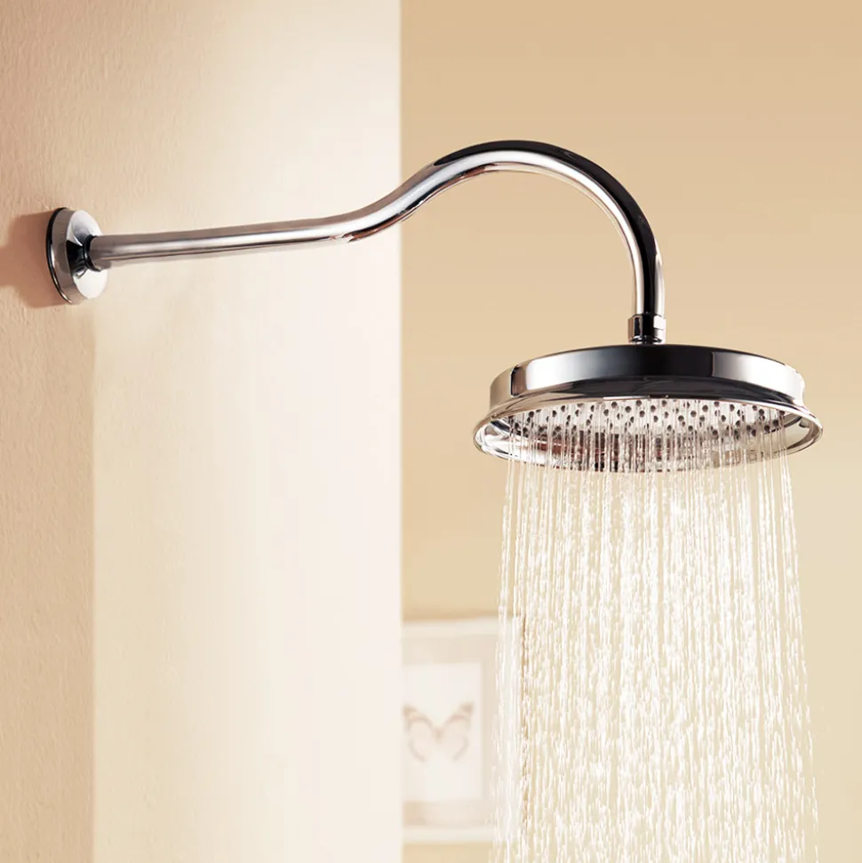 Flova Liberty Concealed Manual Mixer Valve with Overhead Shower & Slide Rail Kit - Chrome