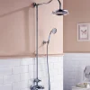 Flova Liberty Exposed Thermostatic Shower Column with Overhead Rainshower & Handset Kit - Chrome
