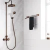 Flova Liberty Exposed Thermostatic Shower Column with Overhead Rainshower & Handset Kit - Oil Rubbed Bronze