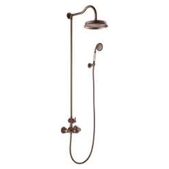 Flova Liberty Exposed Thermostatic Shower Column with Overhead Rainshower & Handset Kit - Oil Rubbed Bronze
