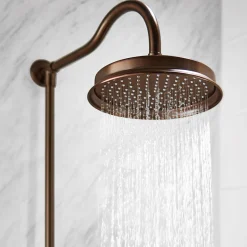 Flova Liberty Exposed Thermostatic Shower Column with Overhead Rainshower & Handset Kit - Oil Rubbed Bronze